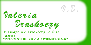 valeria draskoczy business card